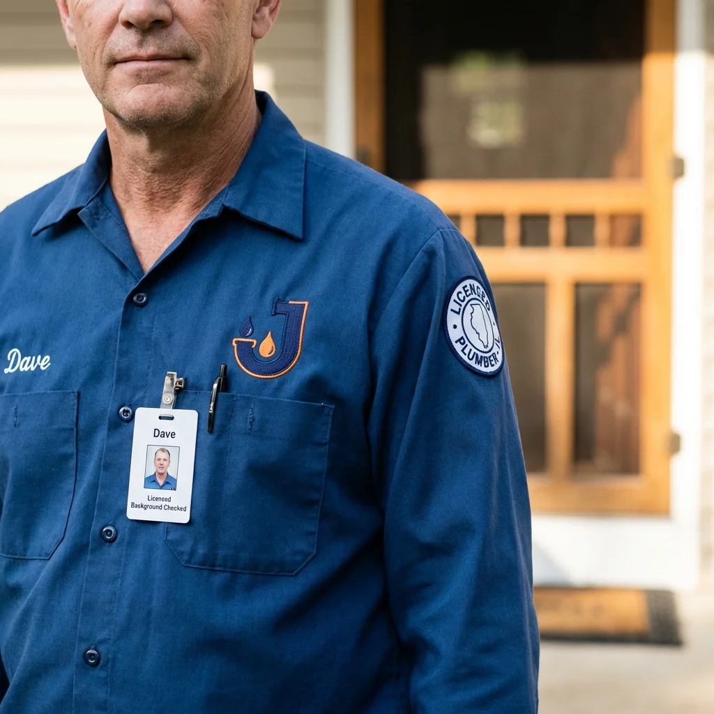 Licensed plumber showing ID badge in Kaunakakai, HI