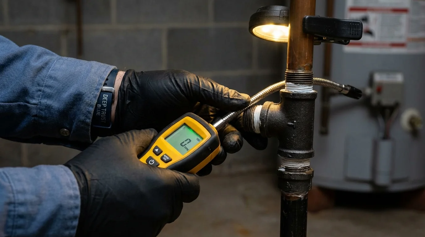 Gas leak detection with electronic sniffer by Johns Plumbing LLC in Kaunakakai