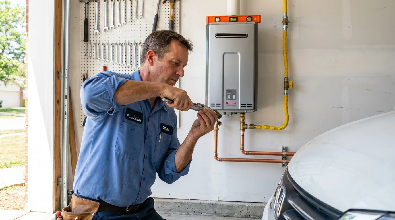 Tankless water heater installation by a Johns Plumbing LLC plumber in Kaunakakai